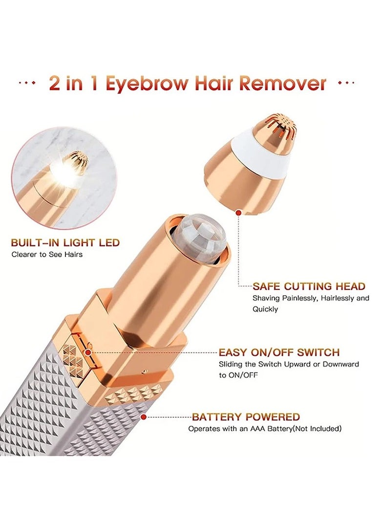 Yameem - Eyebrow Trimmer & Facial Hair Removal for Women, 2 in 1 Eyebrow Razor and Hair Remover, Rechargeable Painless Razors for Face Peach Fuzz, Eyebrow, Lips, Body, Chin, Arms, with Built in LED Light - Image 1