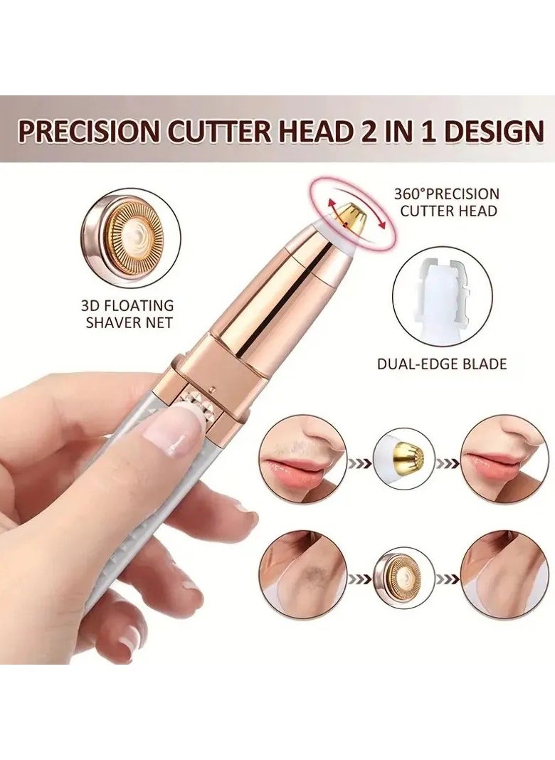 Yameem - Eyebrow Trimmer & Facial Hair Removal for Women, 2 in 1 Eyebrow Razor and Hair Remover, Rechargeable Painless Razors for Face Peach Fuzz, Eyebrow, Lips, Body, Chin, Arms, with Built in LED Light - Image 1
