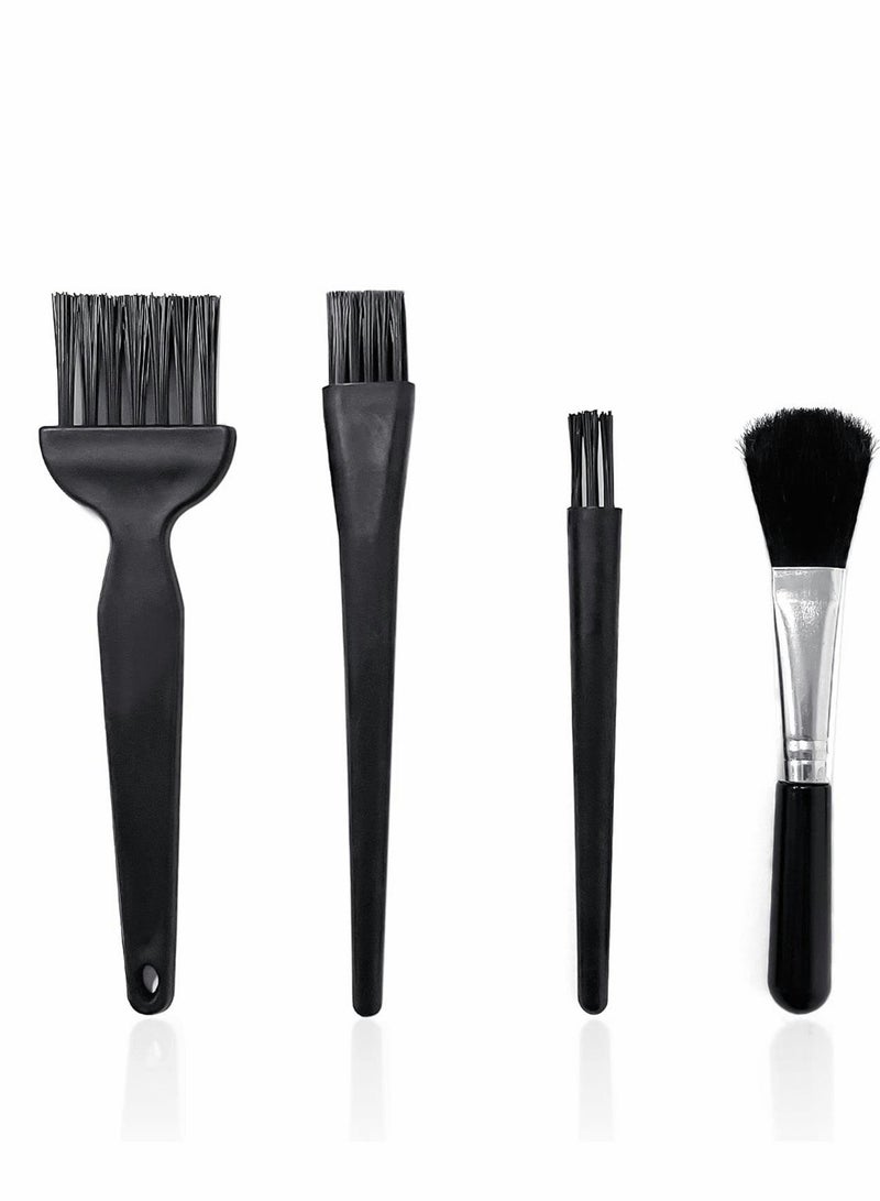 KASTWAVE فرشاة لوحة المفاتيح، فرشاة مضادة للكهرباء الساكنة، مجموعة تنظيف الكمبيوتر، مجموعة فرش الكمبيوتر الصغيرة المحمولة بمقبض بلاستيكي من النايلون مكونة من 4 قطع، باللون الأسود - Image 1