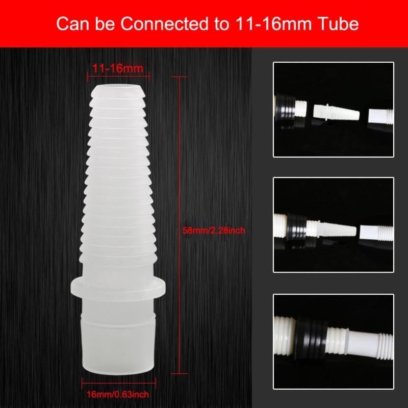 Bukela 10 Pcs Plastic Hose Barb Fitting Hose End Connector Adapter for Air Conditioner Drain 16mm Water Tube Drainage Window AC Mini Split Unit Water Outlet Wall Mounted Washing Machine Dishwasher - Image 4