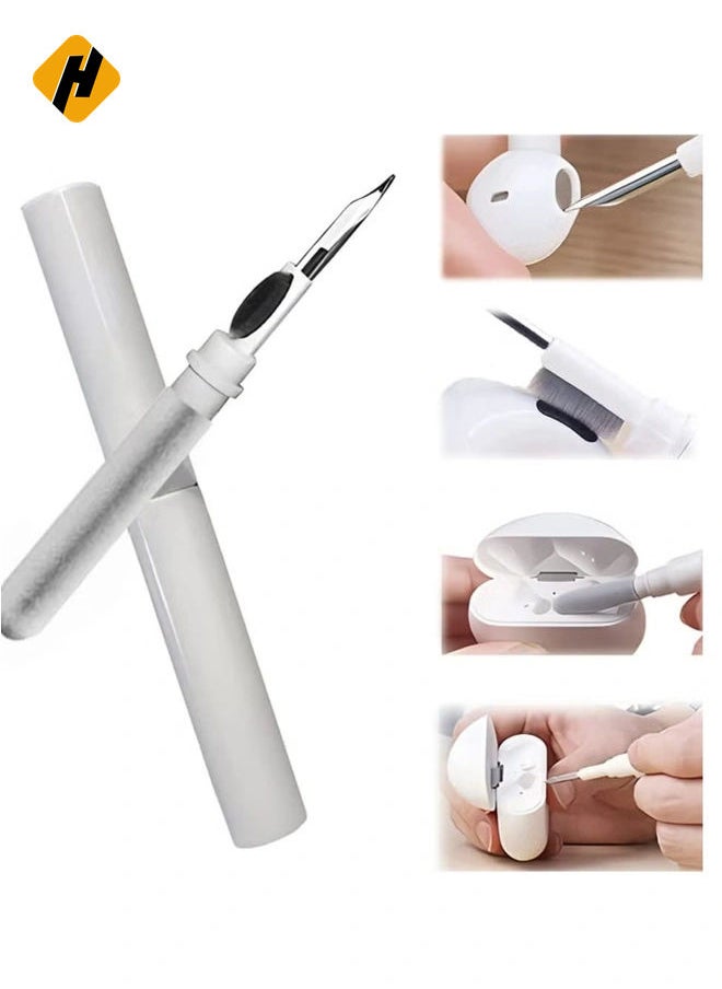 HuHa - Earbuds Cleaning Pen Fits for Airpods Pro 1 2 3 Multi Cleaner Kit Soft Brush for Bluetooth Earphones Case Compact Portable Multifunctional Cleaning Kit (White) - Image 1