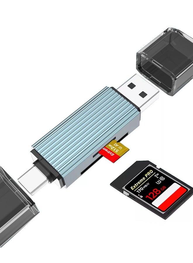 سبا لوكستيك الناقل التسلسلي العام 3.0 نوع سي و لايت OTG قارئ بطاقة - فتحة مزدوجة ( SD / TF ) الألومنيوم قارئ بطاقة صغيرة | النقل السريع ، التوصيل والتشغيل ، اي فون / الروبوت / كمبيوتر محمول - Image 1
