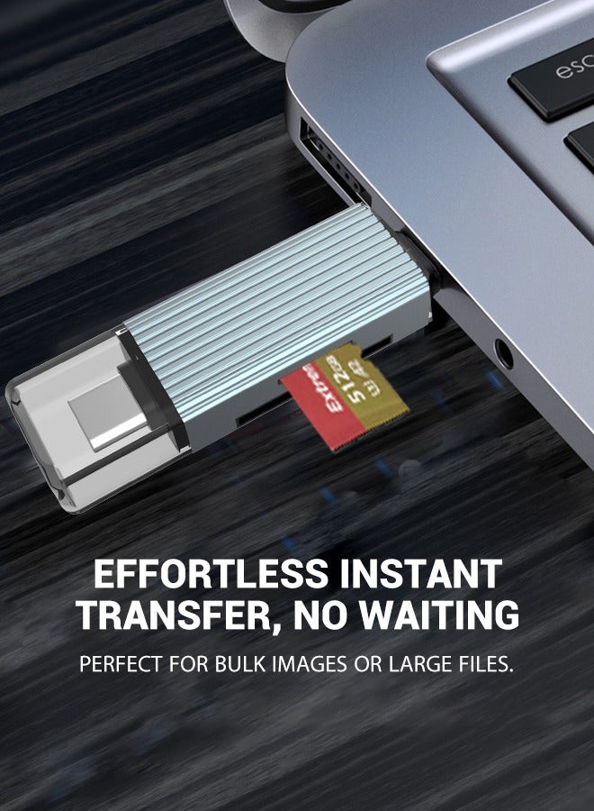 سبا لوكستيك الناقل التسلسلي العام 3.0 نوع سي و لايت OTG قارئ بطاقة - فتحة مزدوجة ( SD / TF ) الألومنيوم قارئ بطاقة صغيرة | النقل السريع ، التوصيل والتشغيل ، اي فون / الروبوت / كمبيوتر محمول - Image 4