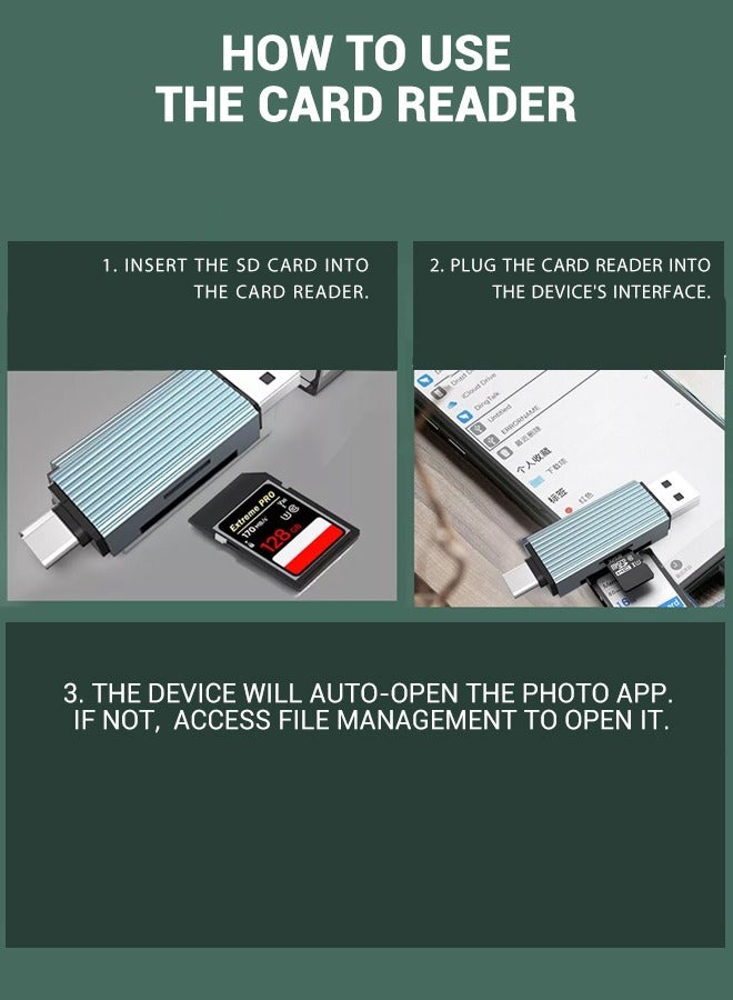 سبا لوكستيك الناقل التسلسلي العام 3.0 نوع سي و لايت OTG قارئ بطاقة - فتحة مزدوجة ( SD / TF ) الألومنيوم قارئ بطاقة صغيرة | النقل السريع ، التوصيل والتشغيل ، اي فون / الروبوت / كمبيوتر محمول - Image 5