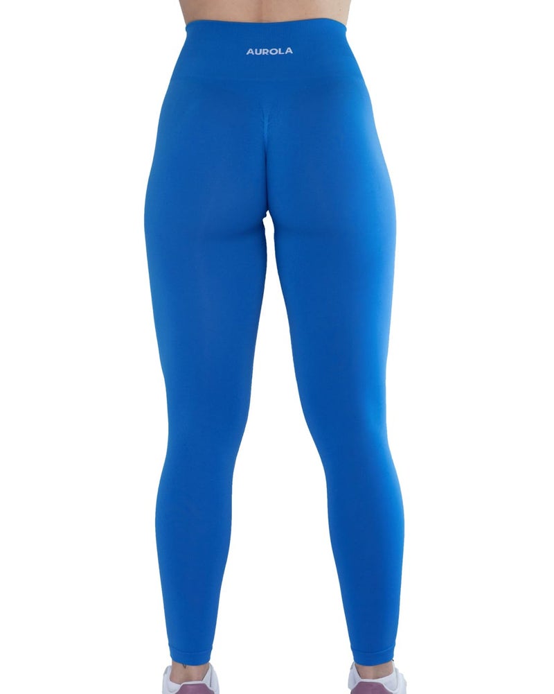 AUROLA Workout Leggings for Women Seamless Scrunch Tights Tummy Control Gym Fitness Girl Sport Active Yoga Pants (S, Diva Blue) - Image 3