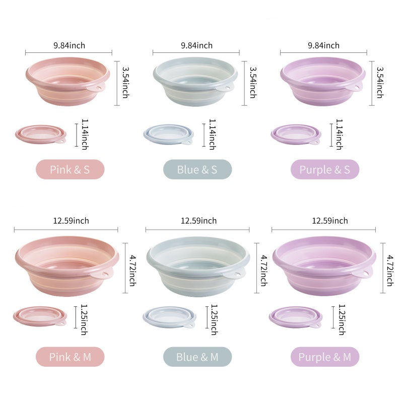 Collapsible Wash Basin Foldable Reusable Wash Basin Folding Round Dishpan Washing Basin Foldable Dish Pan Kitchen Storage Basket for Camping Home RV - Image 2