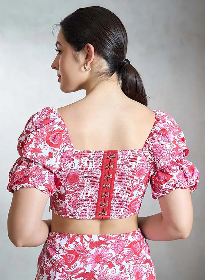 Virgio VIRGIO 100% Cotton Floral Printed Corset Top