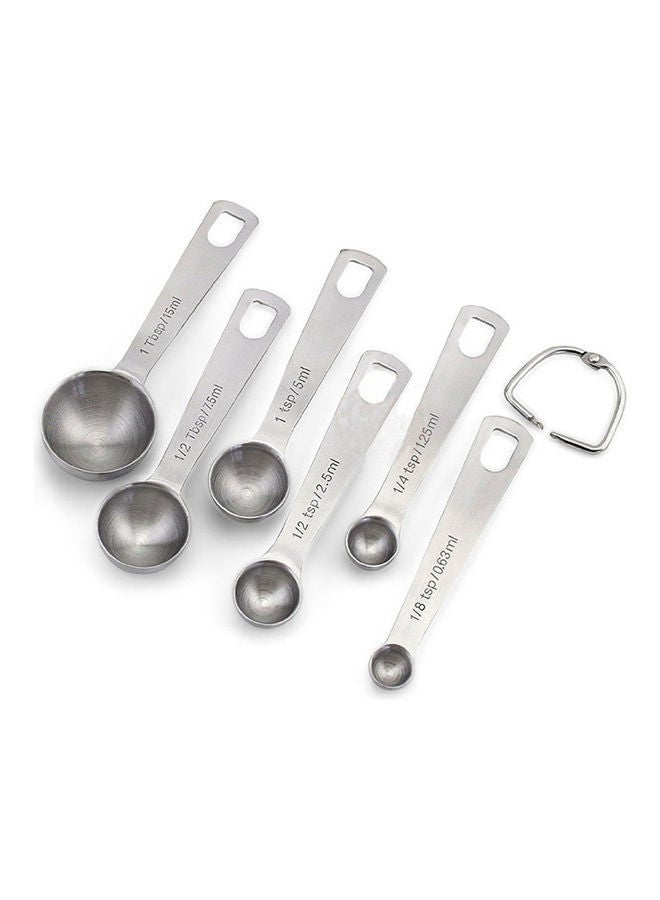 NIBEMINENT 6-Piece Stainless Steel Measuring Spoons Set Silver 13.2 x 3.5 4cm - Image 3