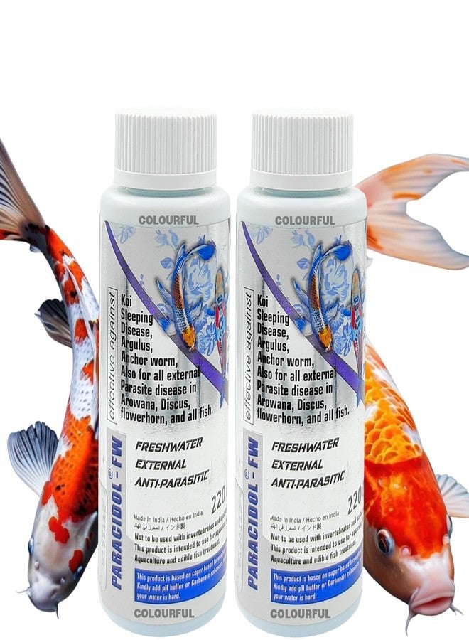colourful Aquatic Remedies | Broad-Spectrum Antiparasitic Remedy for Freshwater Fish | Effective Against External Parasites, (Paracidol - FW - 220ml), Pack of 2 - Image 1