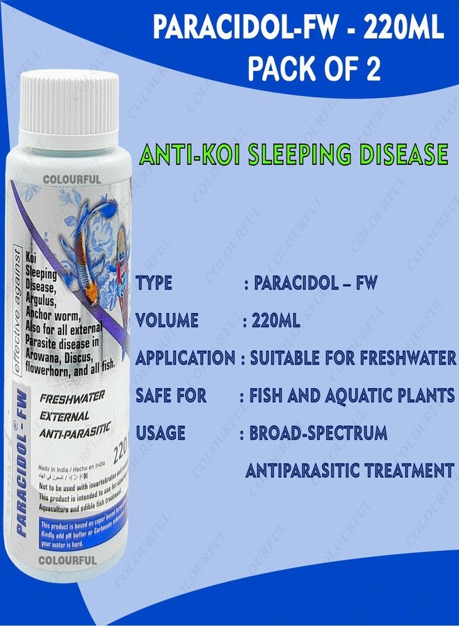 colourful Aquatic Remedies | Broad-Spectrum Antiparasitic Remedy for Freshwater Fish | Effective Against External Parasites, (Paracidol - FW - 220ml), Pack of 2 - Image 3