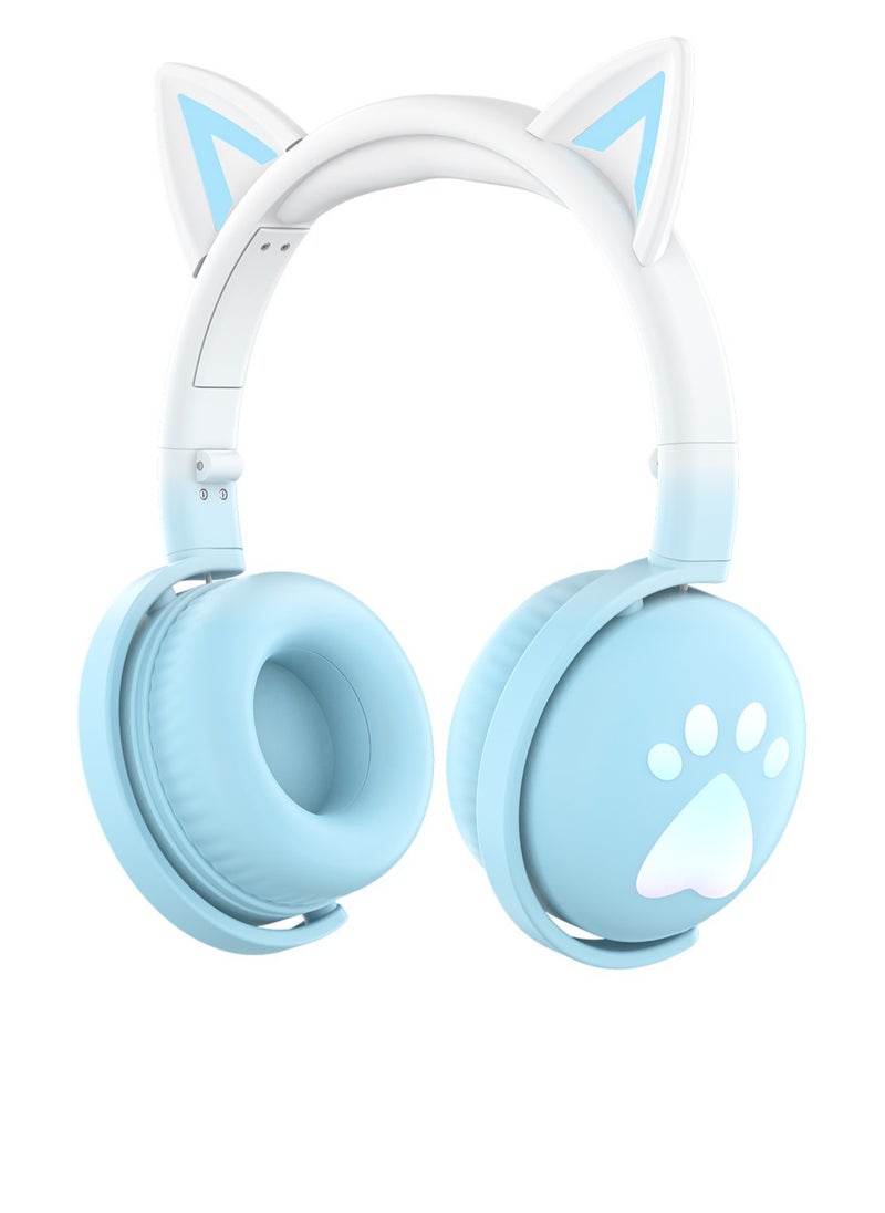 GULFLINK KE-28 Headphone Cute Computer Gaming Over Ear Wireless Headphones Bluetooth Headset Blue  - Image 1