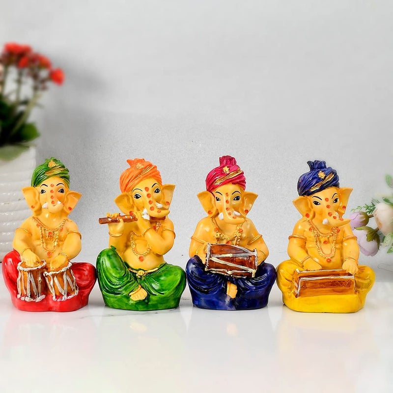 Piepot Playing Flute Ganesh Idol Statue Best for Home & Office Decor (Musical Ganesh) | Lord Ganesha Statue for Home | Hindu god Idol | Ganesh murti for Office - Image 5