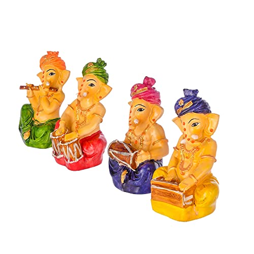 Piepot Playing Flute Ganesh Idol Statue Best for Home & Office Decor (Musical Ganesh) | Lord Ganesha Statue for Home | Hindu god Idol | Ganesh murti for Office - Image 3