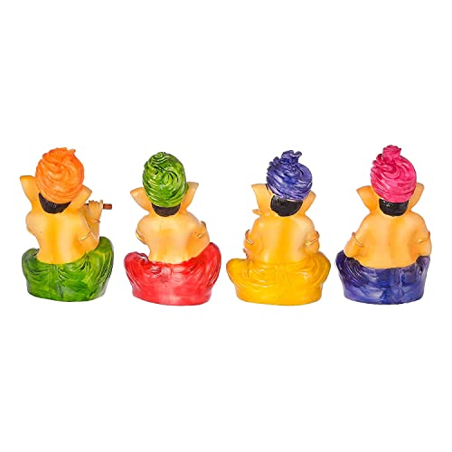 Piepot Playing Flute Ganesh Idol Statue Best for Home & Office Decor (Musical Ganesh) | Lord Ganesha Statue for Home | Hindu god Idol | Ganesh murti for Office - Image 4