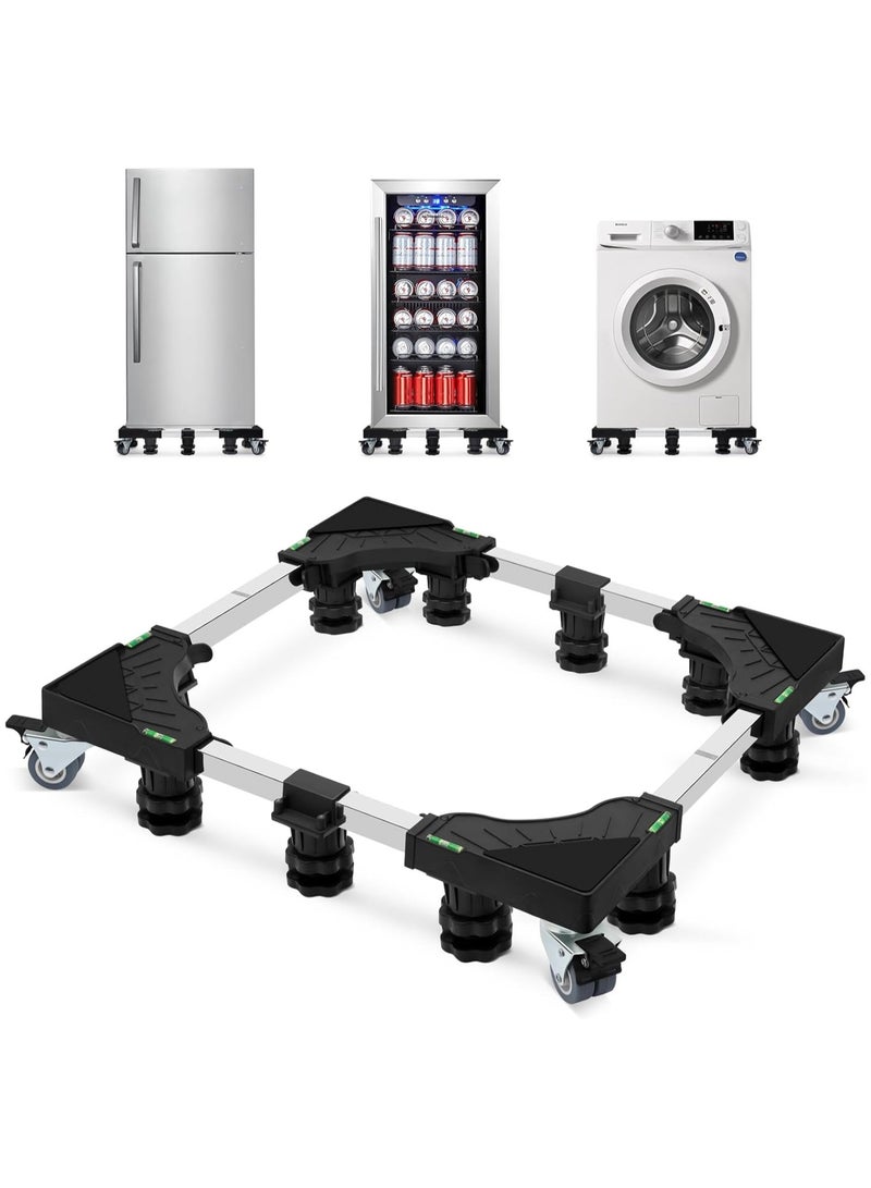 YelaJoy قاعدة غسالة بحجم كامل 24-31 بوصة مع 4 عجلات و 10 أقدام لعربة الغسالة والمجفف وحامل الثلاجة المصغر - Image 1