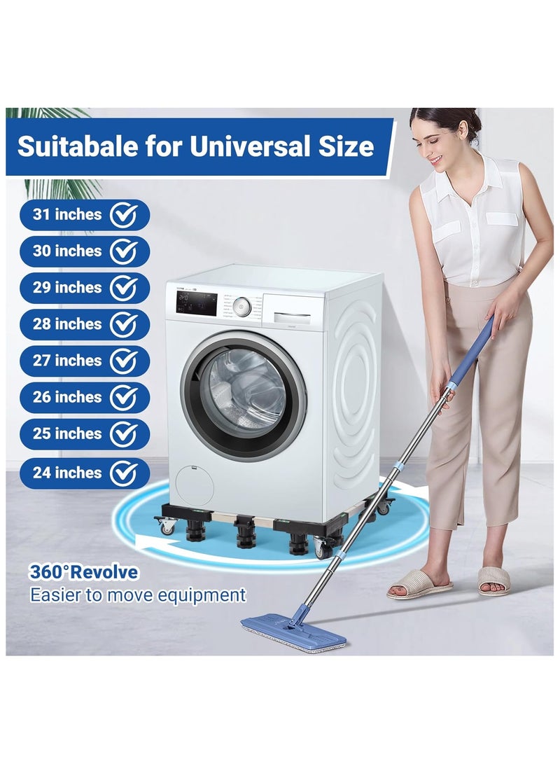 YelaJoy قاعدة غسالة بحجم كامل 24-31 بوصة مع 4 عجلات و 10 أقدام لعربة الغسالة والمجفف وحامل الثلاجة المصغر - Image 5