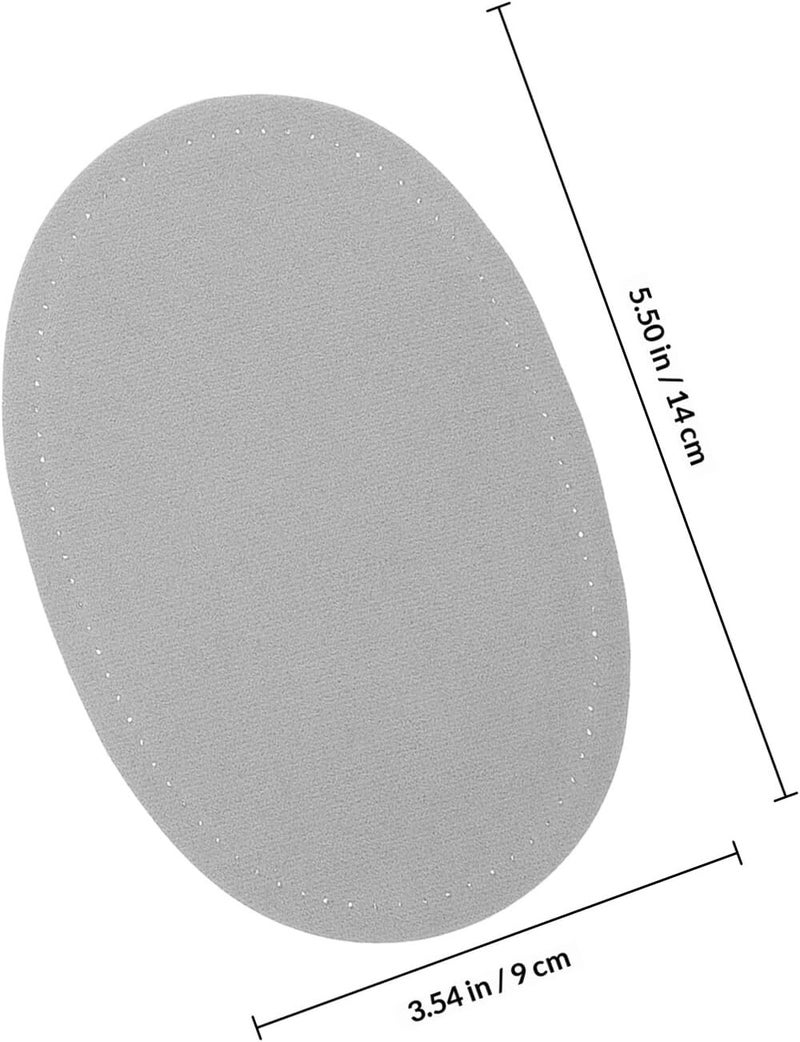 Sewing Elbow Patches Pair Gray Oval DIY Clothes Repair Applique for Sweater and Jacket Reinforcement, Multi-use Fabric Patch for Clothing Mending and Decoration - Image 2