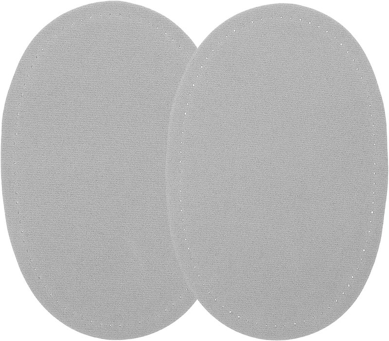 Sewing Elbow Patches Pair Gray Oval DIY Clothes Repair Applique for Sweater and Jacket Reinforcement, Multi-use Fabric Patch for Clothing Mending and Decoration - Image 1