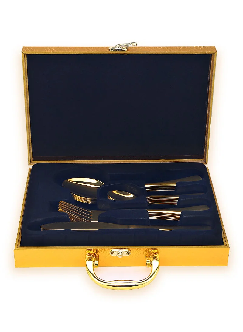 Sunhome 24-Piece Stainless Steel Cutlery Set Gold