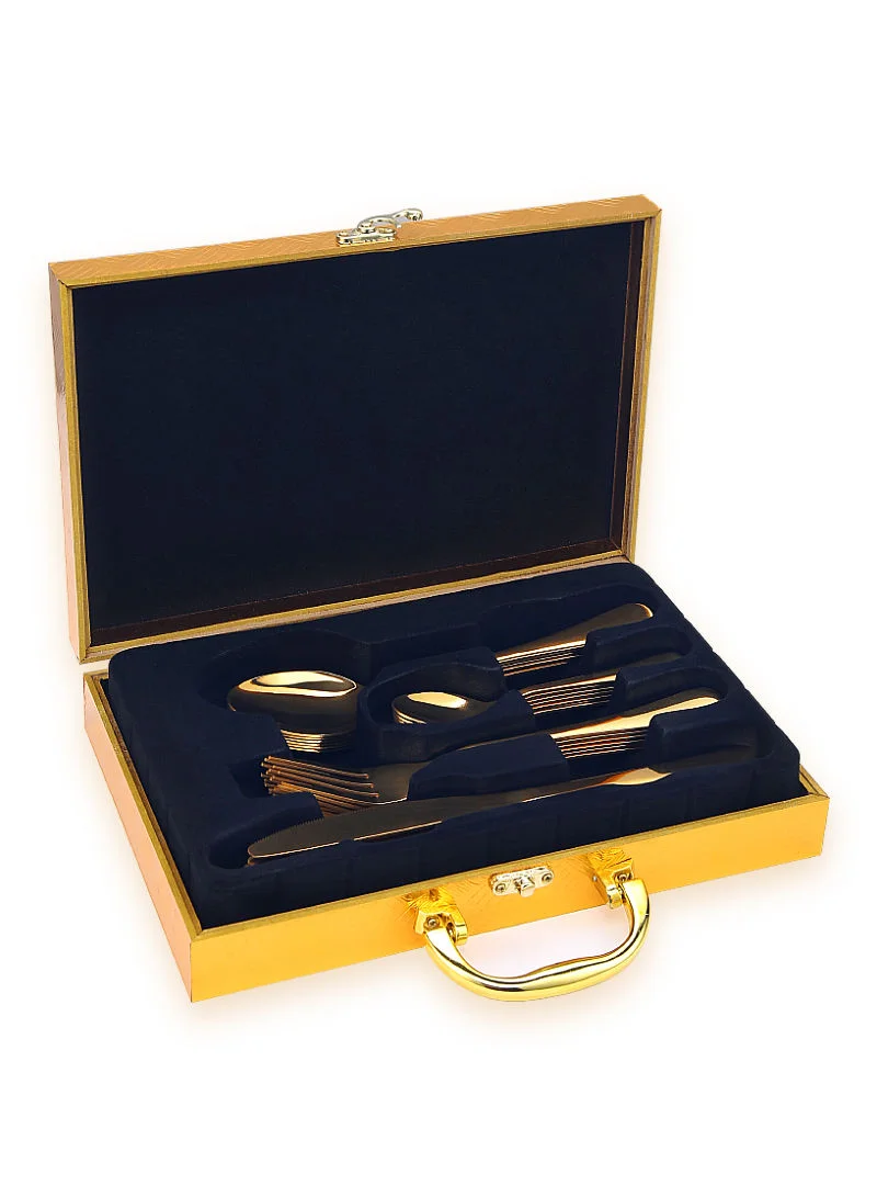 Sunhome 24-Piece Stainless Steel Cutlery Set Gold