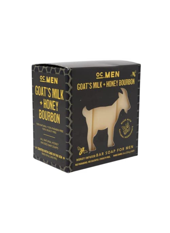 Olivia Care Men Goats Milk Honey Bourbon Honey Infused Bar Soap For Men All Natural Made in the USA - Image 1