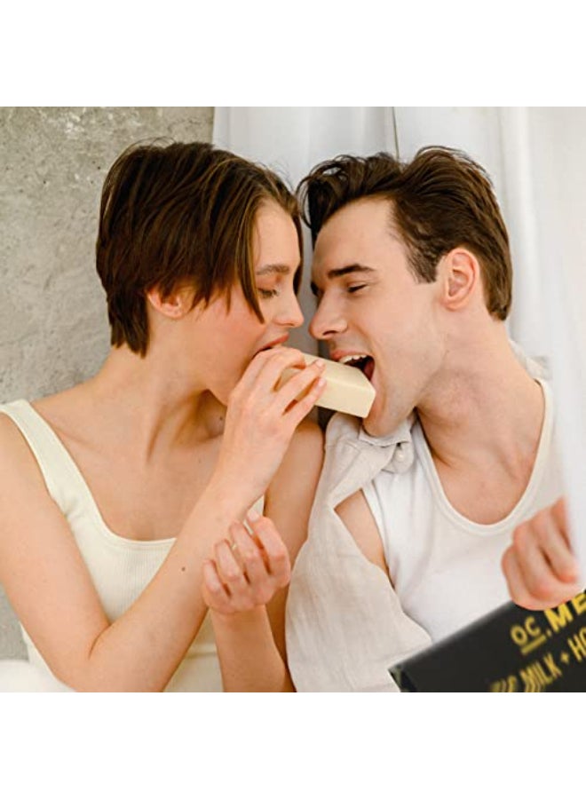 Olivia Care Men Goats Milk Honey Bourbon Honey Infused Bar Soap For Men All Natural Made in the USA - Image 3