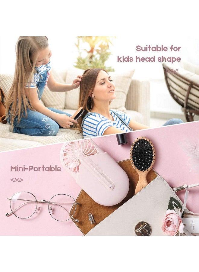 URTHEONE Boar Bristle Hair Brush and Comb Set for Women Men Kids, Best Natural Wooden Paddle Hairbrush and Small Travel Styling Brush for Wet or Dry Hair Detangling Smoothing Massaging - Image 4