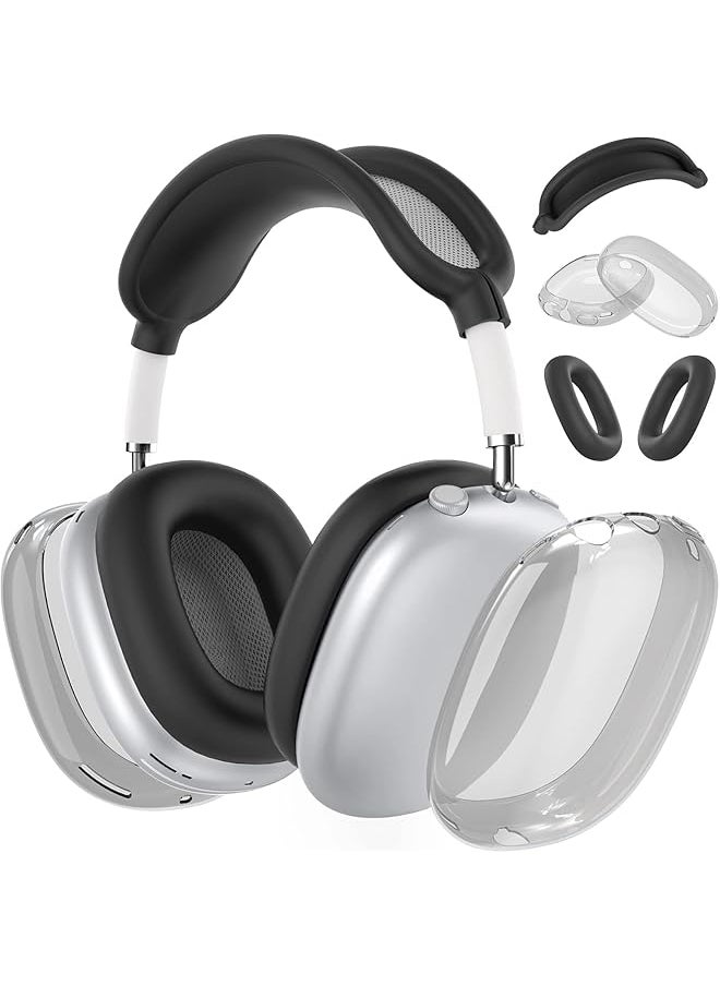 erorex - Case Cover For Airpods Max Headphones 3 In 1 Ear Cups Cover Anti Scratch Sweatproof Ear Pad Covers Headband Cover Protector Silicone Soft Protector Accessoriesfor Airpods Max - Image 1