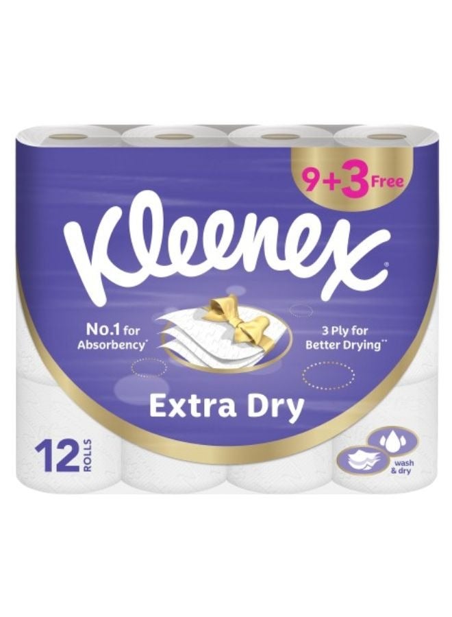 Kleenex Extra Dry Toilet Paper 140 Sheets 12 Rolls  - Image 1
