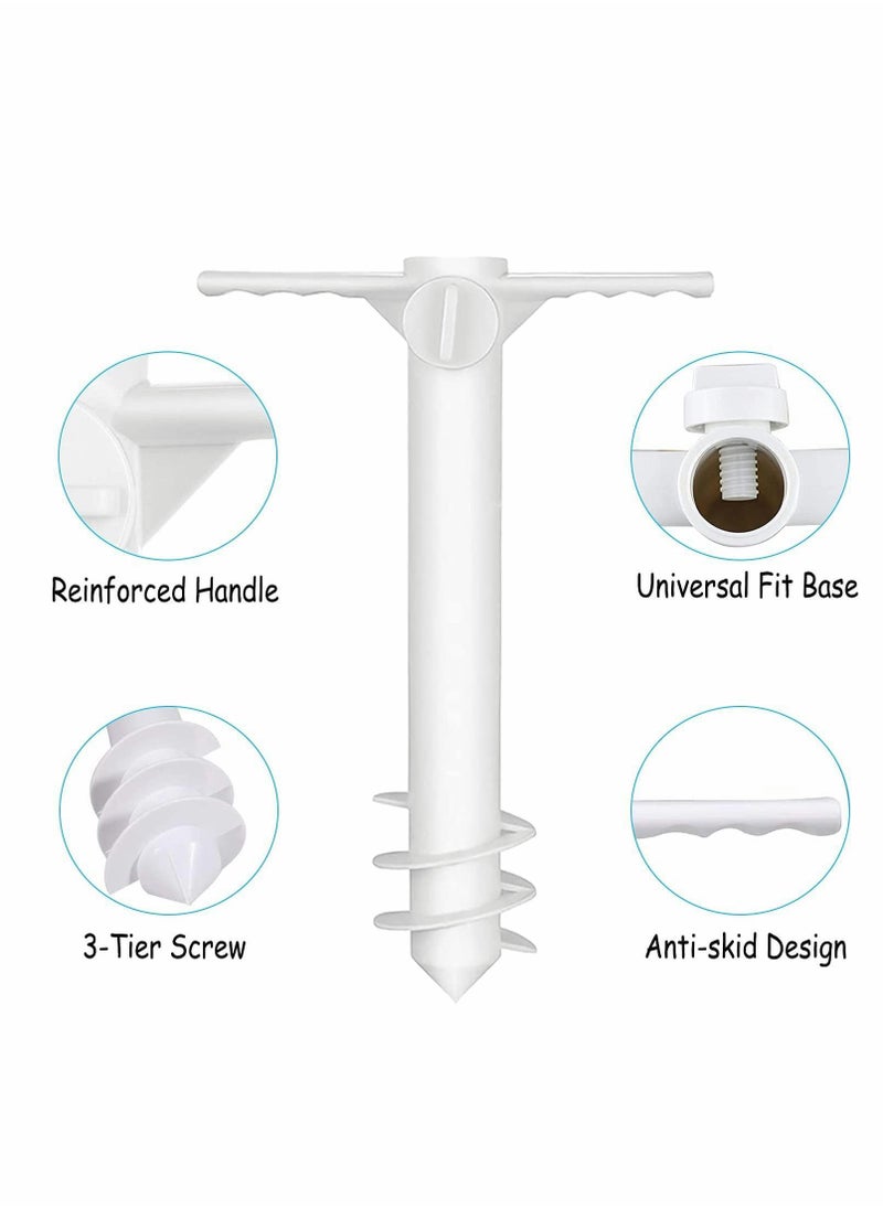 Y&D - Beach Umbrella Screw Sand Anchor Stand Holder, One Size Fits All, Holder Safe for Strong Wind with 4-prongs Hanging Hook - Image 1