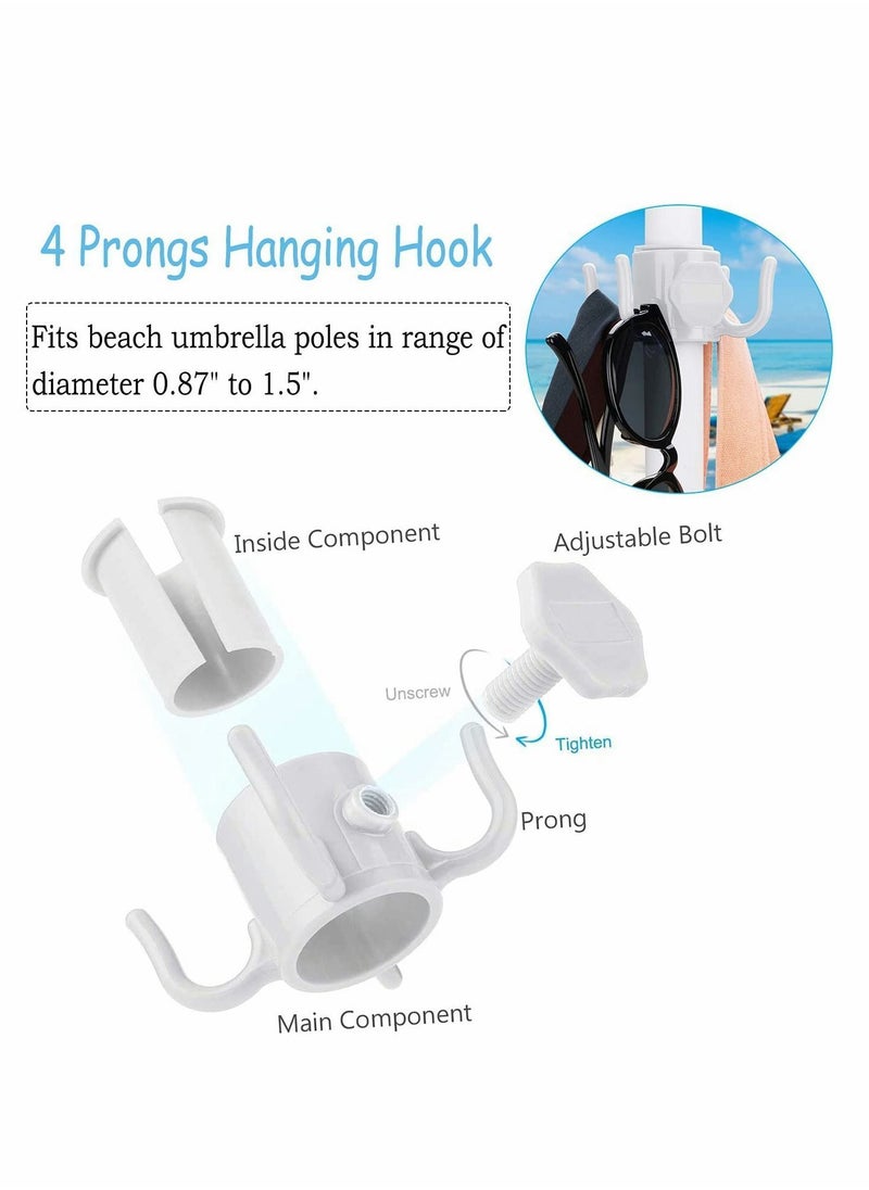 Y&D - Beach Umbrella Screw Sand Anchor Stand Holder, One Size Fits All, Holder Safe for Strong Wind with 4-prongs Hanging Hook - Image 1