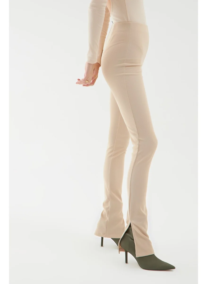 كوزو Side Slit Trousers Beige