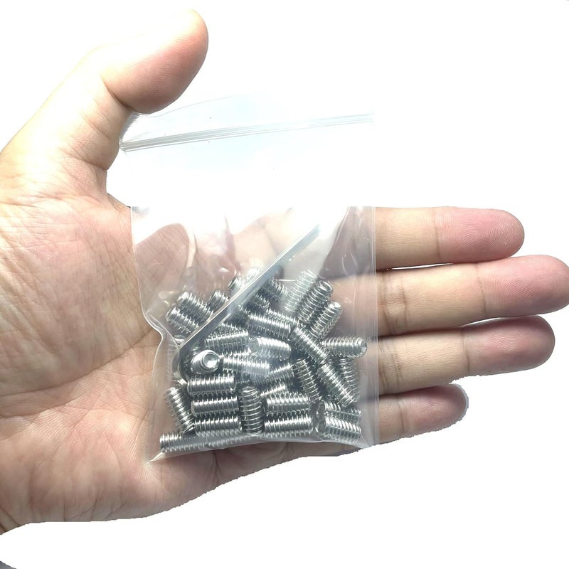 ZDingTech 50pcs Set Screws 1/4-20 x 1/2" inch 304 Stainless Steel Allen Head Hex Hexagon Socket Set Screws with 1/8" Allen Wrench,Set Grub Screws Hex Allen Head Socket Set Screw.(1/2" Length) - Image 5