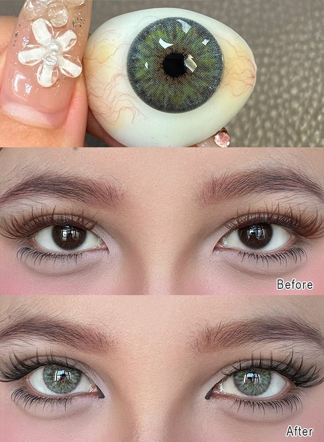 FreshLady Breeze Gray Colored Contact Lenses, Yearly Soft Comfortable Cosmetic Lenses, Natural Big Eye Effect, Daily Wear, Parties, Unisex Eye Contacts - Image 2