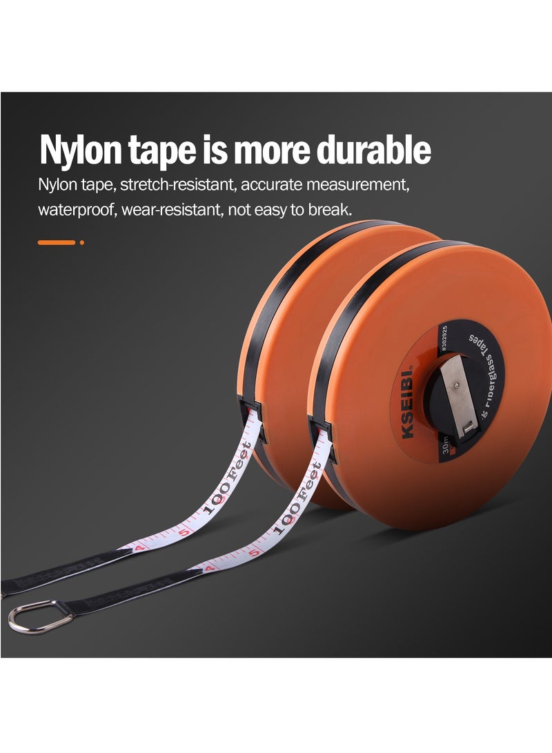 KSEIBI Long Fiberglass Tape Measure Double Face Printing Inch/Metric for Construction Work (66ft / 20m), For  Construction Projects, measurement tasks, Design, Surveying and Mapping, create topographic maps. - Image 3