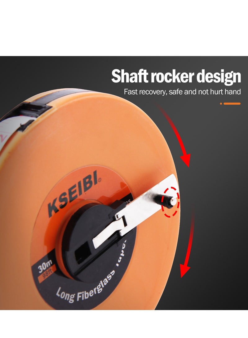 KSEIBI Long Fiberglass Tape Measure Double Face Printing Inch/Metric for Construction Work (66ft / 20m), For  Construction Projects, measurement tasks, Design, Surveying and Mapping, create topographic maps. - Image 5