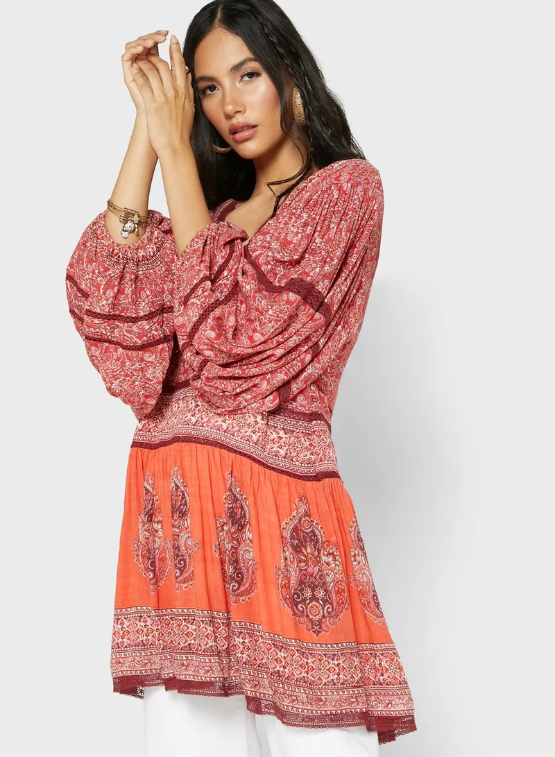 Free People Luna Printed Top