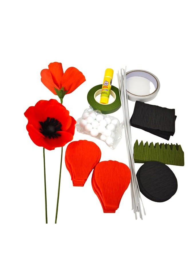 Mybbshower Crepe Paper pennoy DIY Flower for Home Decoration Making Kit 24 pcs (Orange) - Image 1