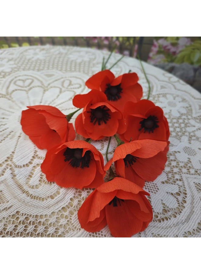 Mybbshower Crepe Paper pennoy DIY Flower for Home Decoration Making Kit 24 pcs (Orange) - Image 5