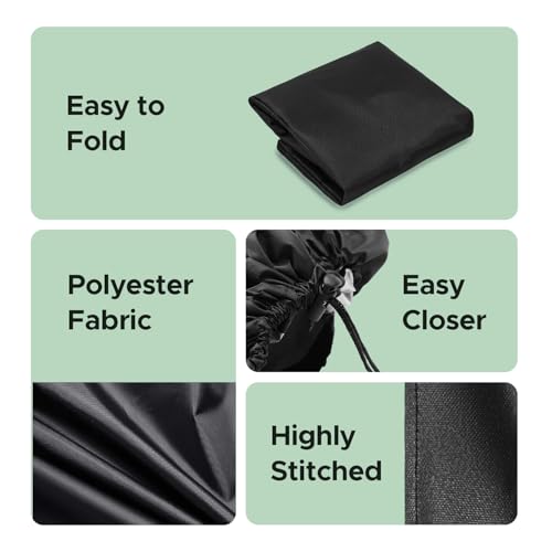 Encasify Billiard Pool Table Cover, Dustproof, Waterproof & Tearproof Covers for Pool Table 7/8/9FT Fitted - Polyester Material - Black (9 Feet (284cm x 157cm X 20cm)) - Image 5
