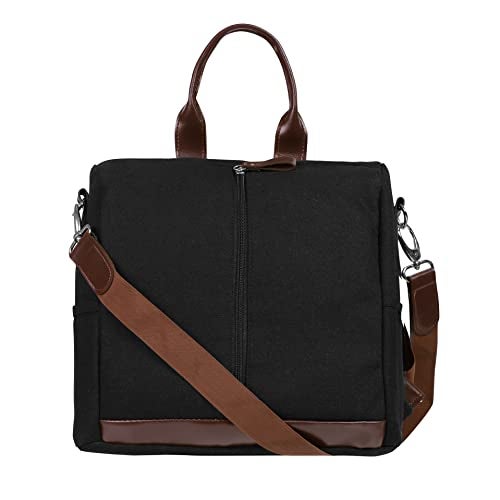 Glowic Fashion Canvas Backpack Purse Bags for Women and Girls (Black) - Image 1