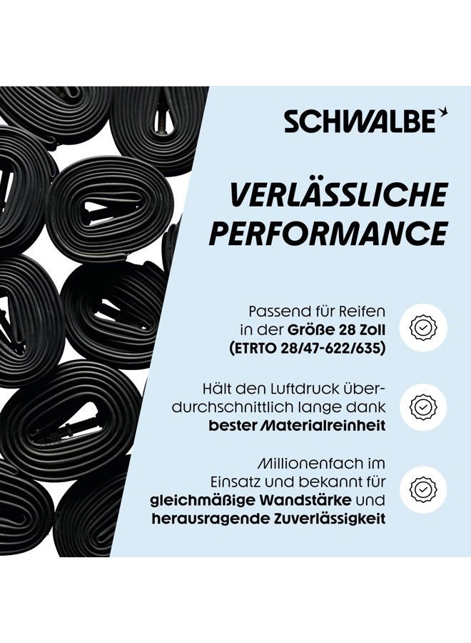 SCHWALBE SV17 Presta Extra Long Valve 700C Inner Tube - Black, 28 Inch - Image 4