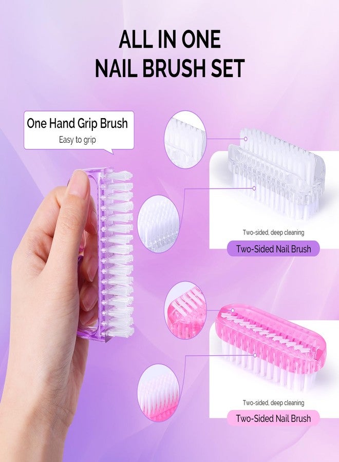 Melodysusie All in One Nail Brush Set, 3 Pack Nail Brushes for Cleaning Fingernails, Nail Dust Brush and Cleaner Scrubbing Set Manicure Pedicure Tools for Men and Women - Image 2