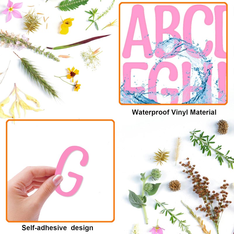 Bemeol 36 Sheets Letter Stickers 4 Inch Large Alphabet Letter Sticker Self Adhesive Letters Stickers for Classroom Home Decor Bulletin Boards(Pink) - Image 4
