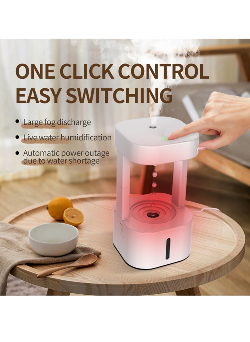 Portable Electric Humidifier, 580ml Anti-gravity Water Drop Humidifier, Quiet Operation Essential Oil Diffuser For Bedroom Baby Room, (Blue)  - Image 4