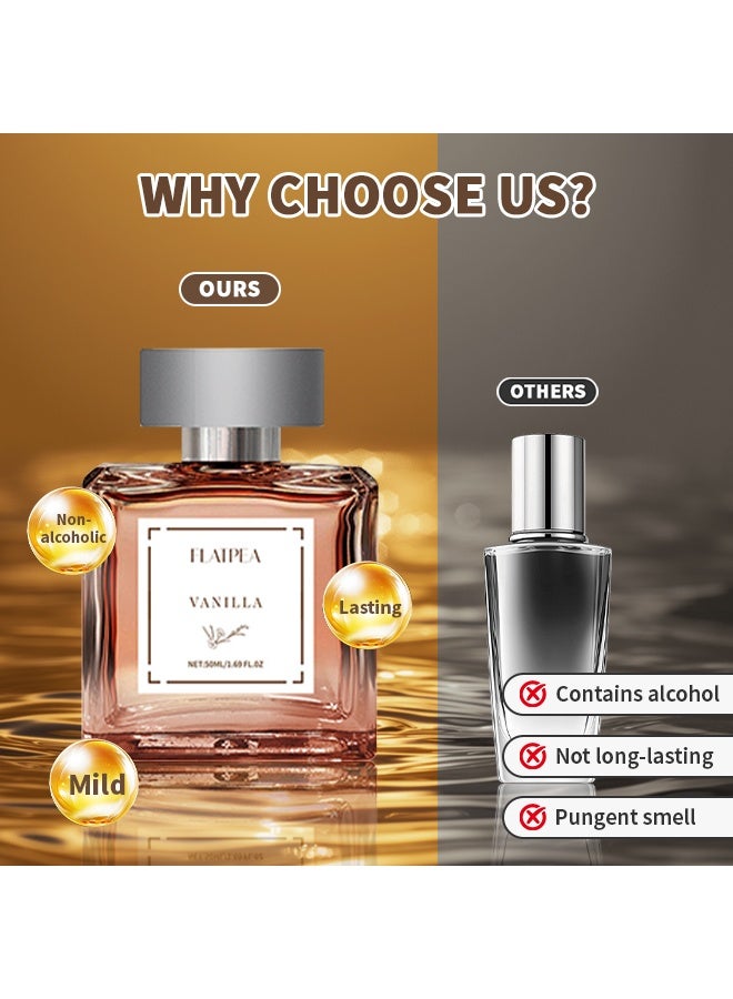 Vanilla Perfume Mist, Long-Lasting, Alcohol-Free Fragrance, Unisex, 50ml - Image 4