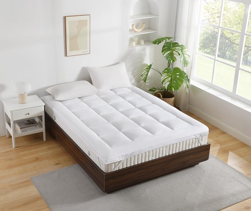 Royal Hotel Bedding Mattress Topper, Twin-XL, 2 Inches Hypoallergenic Overfilled Down Alternative Anchor Bands Mattress Topper - Image 2