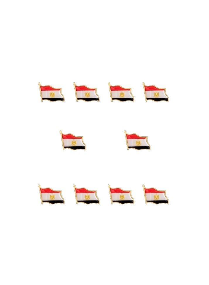 عدد 10دبوس بدله علي شكل علم مصرمن جالين , دبوس بدله علم مصر من جالين عدد 10  - Image 1
