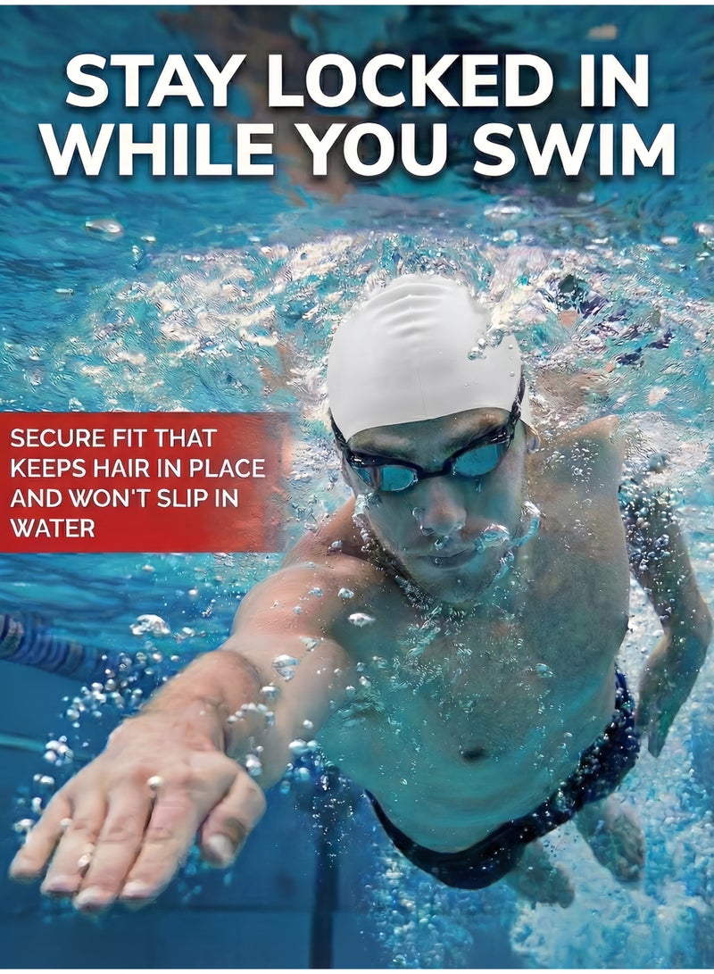 هايست قبعة سباحة سيليكون رمادية للجنسين - مقاومة للماء، مرنة، مثالية للشعر الطويل - Image 3