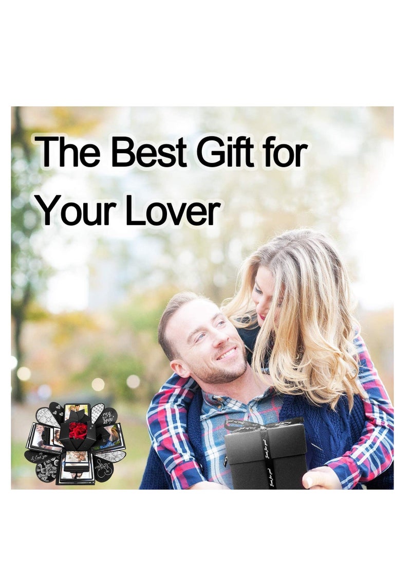 Creative Explosion Gift Box, DIY - Love Memory, Scrapbook, Photo Album Box, as Birthday Gift, Anniversary, Wedding or Valentine's Day Surprise Box (Black) - Image 2